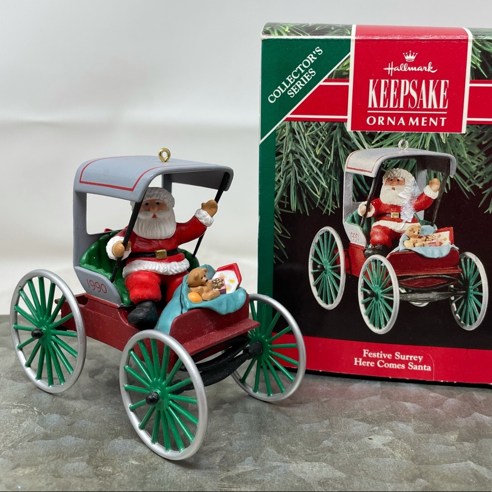 Vintage Hallmark 1990 Festive Surrey “Here Comes Santa” Series